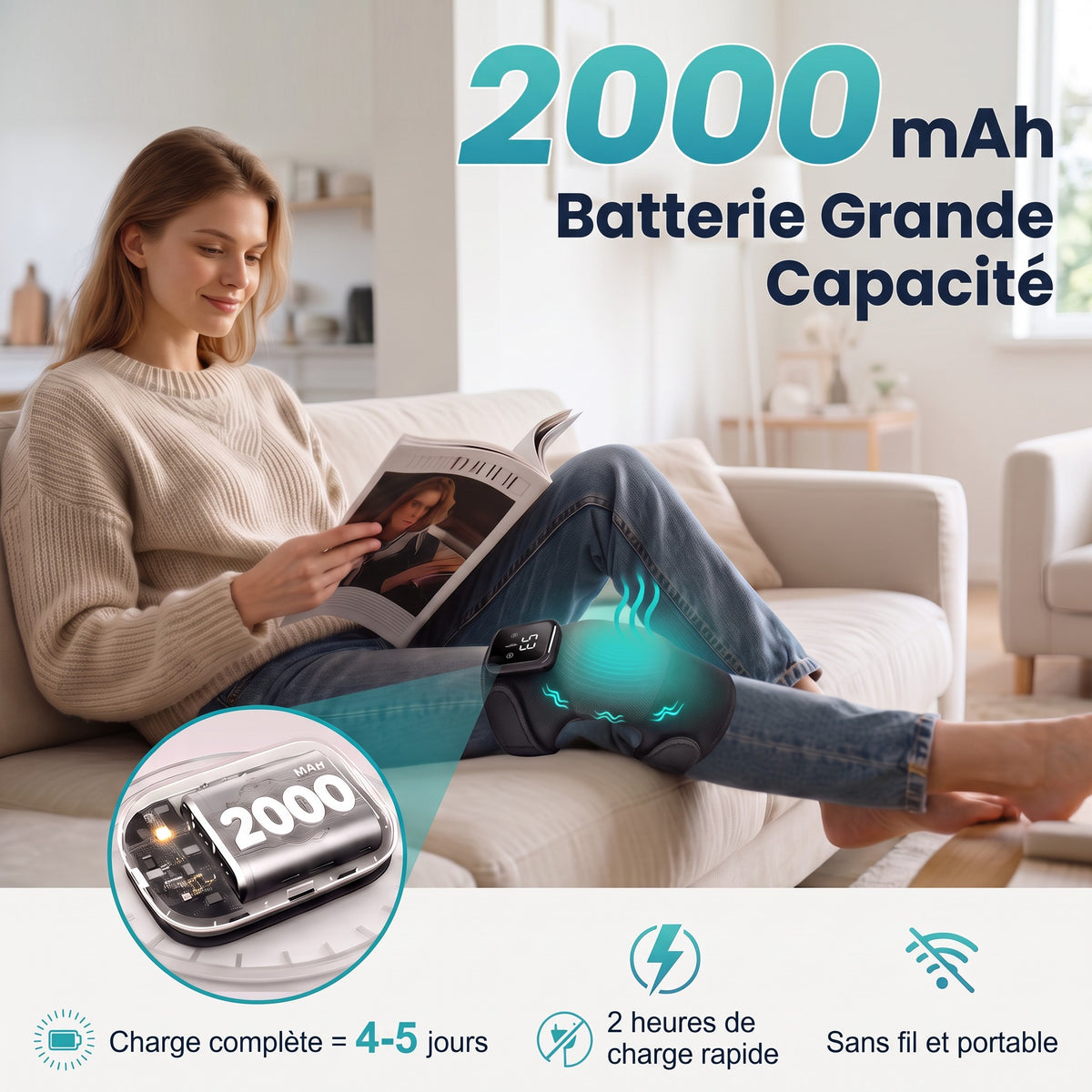 Genouillère Chauffante & Massante Pro